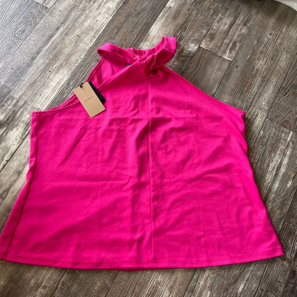 NWT pink tank top with twisted mock neck - Picture 1 of 7